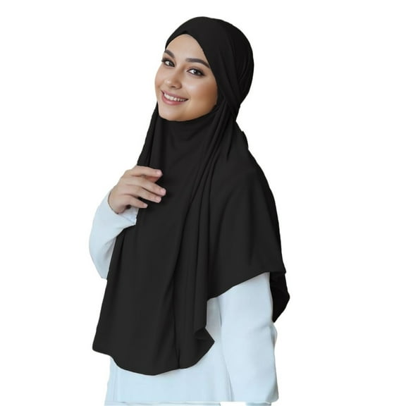 Strap Instant Hijab Solid Jersey Hijab For Woman Hijabs Wrap Lady Casual Headband Ethnic Headscarf