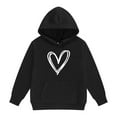 thumbnail image 5 of UACY Girls Preppy Heart Sweatshirts Oversized Pullover Sweatshirt Kids Fall Winter Long Sleeve Cute Trendy Hoodies ﻿ (Black, 7-8 Years), 5 of 6