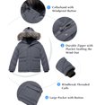thumbnail image 5 of ZSHOW Boy's Hooded Winter Padded Coat Thick Fleece Lined Quilted Parka Windproof Puffer Jacket(Dark Grey,6-7), 5 of 7