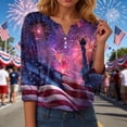 thumbnail image 5 of vigerkar 250 Anniversary USA Shirt Women 3/4 Sleeve V-Neck 250 Years T-Shirt 250th American Patriotic Tops 1776-2026 Tshirts (Purple, XXL), 5 of 8