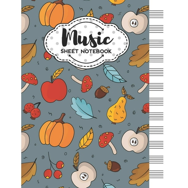 Music Sheet Notebook Blank Staff Manuscript Paper with Unique Autumn