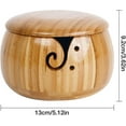 thumbnail image 3 of Bamboo Yarn Bowl with Lid, Handmade Yarn Holder, Yarn Storage Bowl for DIY Knitting Crocheting Accessories (Wood), 3 of 5