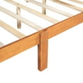 thumbnail image 6 of PAPROOS Full Size Bed Frame, Solid Wood Platform Bed with Strong Wooden Slats and Headboard, Modern Full Bed Frame, No Box Spring Needed, Oak, 6 of 8