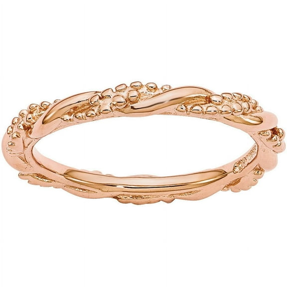 Sterling Silver Pink-Plated Twist Ring