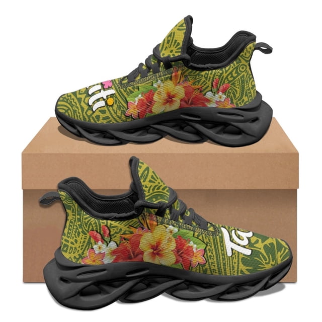 Zapatillas de deporte unisex con estampado de hibisco de Tahití, para otoño e invierno, para viajes al aire libre, de malla resistente a la suciedad y con absorción de impactos.