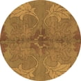 thumbnail image 1 of Ahgly Company Indoor Round Abstract Brown Modern Area Rugs, 5' Round, 1 of 4