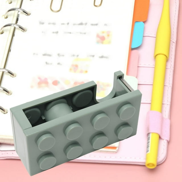 Building Block Shape Tape Dispenser, Easy Cutting Desk Tape Holder with Wear Resistant PP Material Portable for School Office Study Room