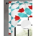 thumbnail image 3 of Boho Geometric Kitchen Swag Valances for Windows, Turquoise Red Ethnic Tribal Abstract Pattern Swag Valances Curtains for Living Room, Rod Pocket Window Treatments for Bathroom, Bedroom, 56"x36", 3 of 6