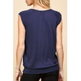 thumbnail image 4 of Made by Johnny Women's Solid Short Sleeve Sweetheart Top XXL NAVY, 4 of 7