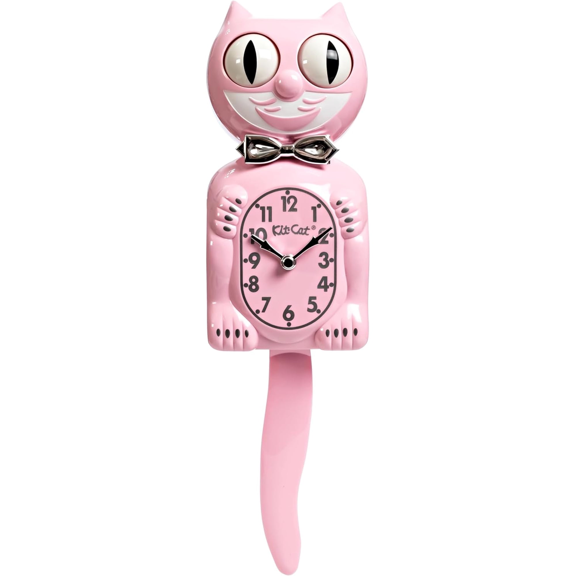 Kit Cat Klock Classic Pink Limited Edition Wall Clock, Iconic Retro Vintage Cat Clock with Moving Eyes, Wagging Tail & Rolling Eyes