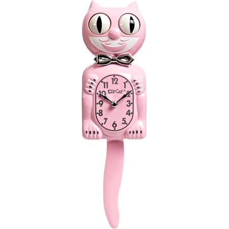 Kit Cat Klock Classic Pink Limited Edition Wall Clock, Iconic Retro Vintage Cat Clock with Moving Eyes, Wagging Tail & Rolling Eyes