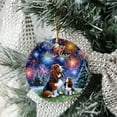 thumbnail image 3 of Happy New Year Basset Hound Family Cheer Winter Midnight Firework Ceramic Round Ornament Bassets Dog Breed Lovers Gifts Idea Home Tree Decor - 02025, 3 of 5