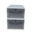 thumbnail image 5 of unbranded  2 Pcs Shoebox Plastic Male Footwear Cases Neat Storage, 5 of 8