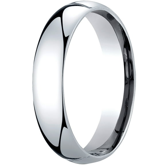 Mens Platinum, 5mm Slightly Domed Standard Comfort-Fit Wedding Band (sz 13)