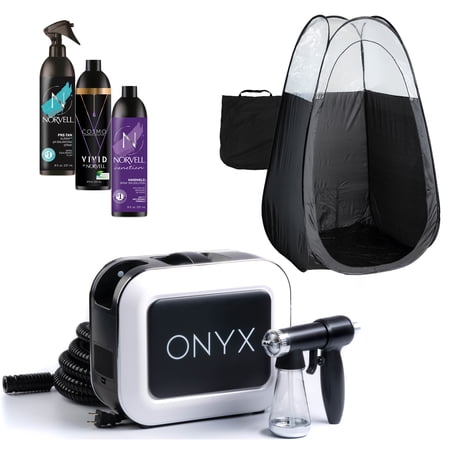 Naked Sun Onyx Spray Tanning Machine with Norvell Tanning Solution and Black Tent Bundle (5 Items)
