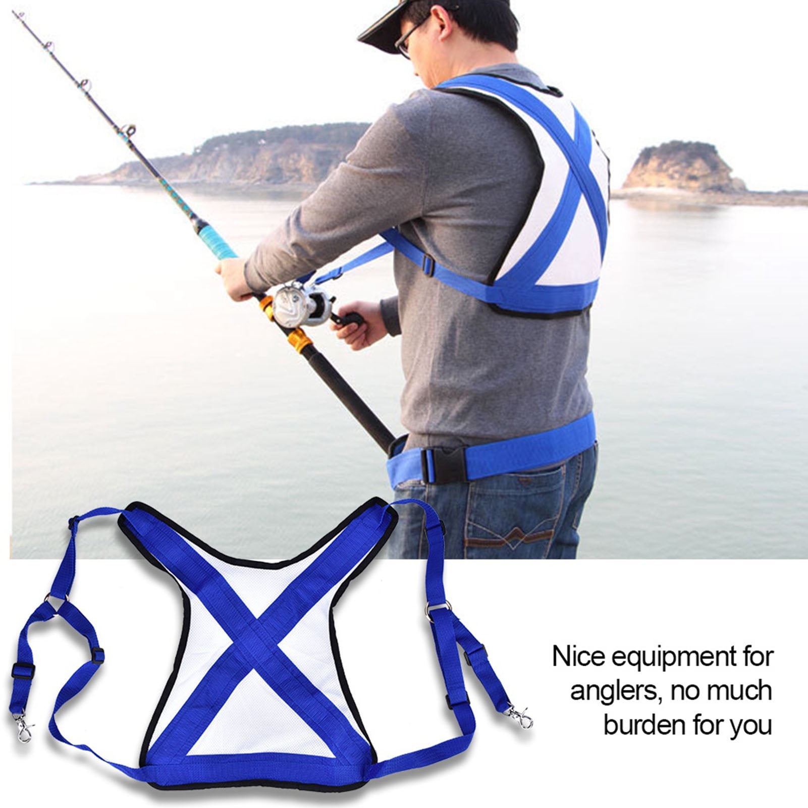 Ceinture De Combat Pêche Bateau - Harnais Support Canne Réglable - Neuve