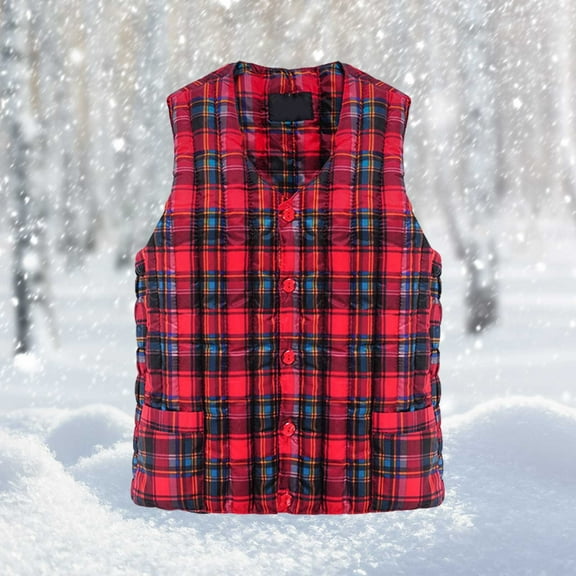 Women Fashion Solid Color Plaid Vest Slim Fit Warm Vest Long down Vest Women Womens Quilted Vests Vest Zippers Outdoor Sweaters for Women Large Vest Women Boys Duster Jacket Compression Half Vest