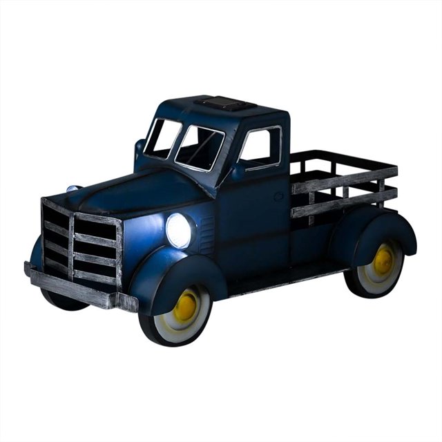 Del Jardín De La Camioneta Pickup Del Estilo Retro Con La Maceta Del Camión De Las Luces Del Coche Para El Patio Del Porche seitruly HA043507-01