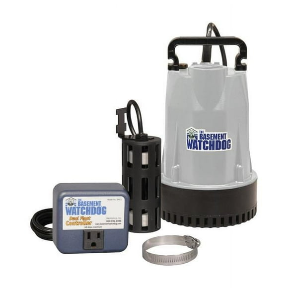 Watchdog 4292637 0.3 HP 3720 GPH Basement Aluminum Dual Reed AC Submersible Sump Pump
