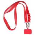 thumbnail image 1 of Cuerdas para teléfono, correa ajustable cruzada de 55" con parche, correa de nylon universal para teléfono celular para la mayoría de los smartphones, roja, 1 of 6