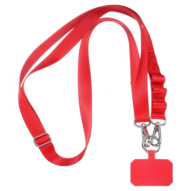 Cuerdas para teléfono, correa ajustable cruzada de 55" con parche, correa de nylon universal para teléfono celular para la mayoría de los smartphones, roja