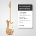 thumbnail image 4 of 4 String 30in Short Scale Thin Body GB Bass Guitar with Bag Strap Connector Wrench Tool Burlywood, 4 of 12