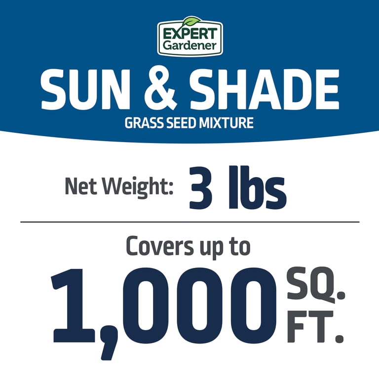 Expert Gardener Sun & Shade Grass Seed Mix 3 lb for Northern US