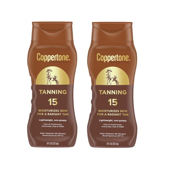 Coppertone Tanning Lotion SPF 15 8 oz (Pack of 2)