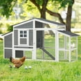 thumbnail image 2 of YODOLLA 81" Large Chicken Coop, Outdoor Wooden Hen House with Run, Backyard Poultry Cage for 6 Chickens, 2 of 7