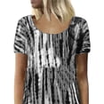 thumbnail image 3 of DYMADE Women Plus Size Crew Neck Short Sleeve Tie-dyed Printed Loose Long Length Casual Dress, 3 of 4