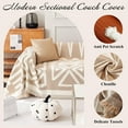 thumbnail image 4 of Boho Chair Sofa Cover Breathable Washable Chenille Couch Cover Thick Beige Cream White Armchair Cover Modern Plaid Triangle Sofa Slipcover Chair Cover with Arms Oversized Chair Sofa Cover, 4 of 31