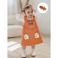thumbnail image 3 of Loicainy Infant Baby Girl Halloween Clothes Set 3 6 12 18 Months Solid Long Sleeve Romper Ghost Embroidery Overall Dress Headband 3 Pcs Outfits, 3 of 9