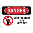 thumbnail image 1 of SignMission OS-DS-A-1218-L-1099 12 x 18 Po Signe de Danger OSHA - Chantier de Construction Keep Out, 1 of 1