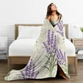 thumbnail image 5 of Vintage Lavender Floral Flowers Throw Blanket Ultra Soft Warm All Season Decorative Fleece Blankets for Bed Chair Car Sofa Couch Bedroom 50"X40", 5 of 6