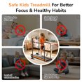thumbnail image 4 of Kids Manual Treadmill, Fixed 10% Incline Non-Powered Walking Pad, Max 220lbs Capacity with Handrail & Display Screen, Eco-Friendly Manual Walking Running Machine for Home, 4 of 7