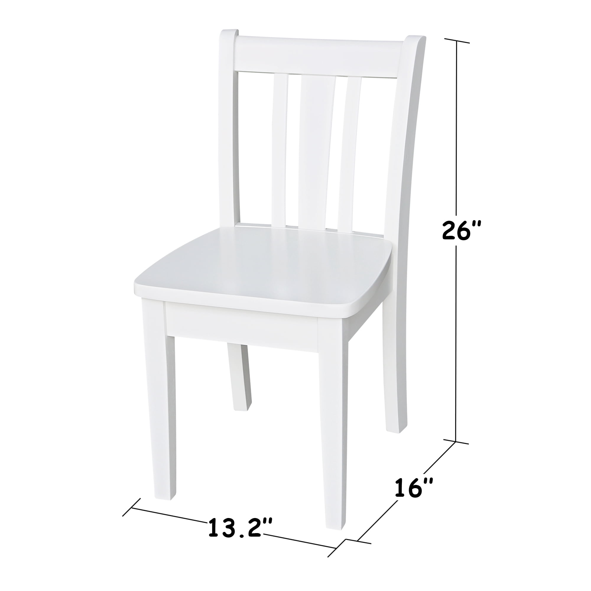 International Concepts Indoor Wood Kids 22.2"H Table with 4 San Remo Chairs in White - 5 Piece Set