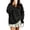 Black, variant on Women's V-Neck Sweatshirt, Long Sleeve Relaxed Pullover Top for Casual Daily Wear, Travel and Layering