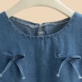 thumbnail image 6 of Splozh Kid Dresses 2T 3T 4T 5T 6T 7T Toddler Girl's Cute Bow Denim Dress Sleeveless Ruffle A Line Tank Dresses,Blue,6-7 Years, 6 of 9