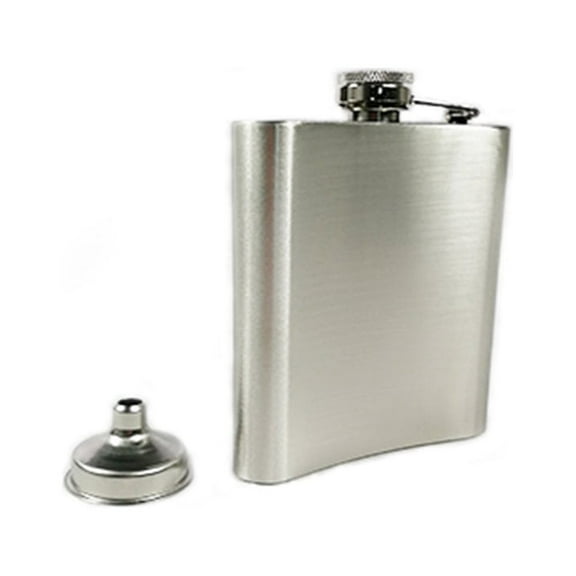 INTBUYING 7oz Stainless Steel Whiskey Alcohol Pocket Flask with Portable Funnel