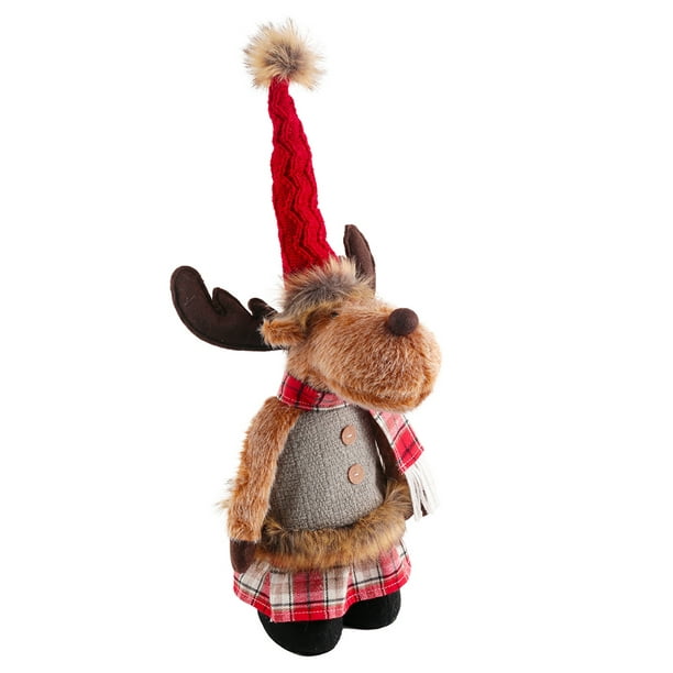 Christmas Elk Standing Plush Doll Christmas Decorations Plush Toys ...