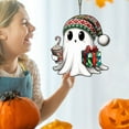 thumbnail image 7 of Glowy Ghost Halloween Suncatcher - 8 Inch Round Window Hanging Decor, Creates Rainbows, Spooky Cute Design with Suction Cup Hook & Chain, 7 of 7