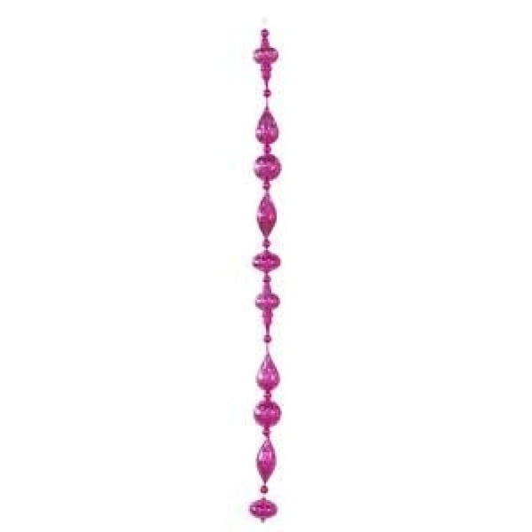 Vickerman 6' Cerise Shiny Finish Glitter Accented Drop Ornament Christmas Garland