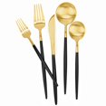 thumbnail image 2 of Matte Red Gold Silverware Set 5 Pieces, Stainless Steel Flatware Set, Kitchen Utensil Set, Tableware Cutlery Set, Satin Finished Polished & Dishwasher Safe（Black, 2 of 7