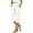 White, variant on Women's Cropped Pants, Stretchy Mid Straight Leg with Pockets & Split Hem, Office Casual Work Bottoms White, M