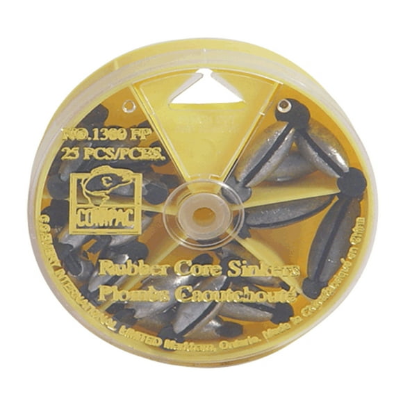 25 Piece Assorted Rubbercore Fishing Sinkers