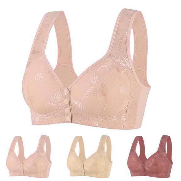 HVOBTTY Comfort Push Up Bras for Women, Womens Bras No Underwire, Woman Color Thin and Steel Hoop Gathered Breathable Underwear For Daily Bras Pink, 36