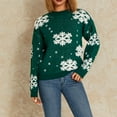 thumbnail image 6 of KelaJuan Women Knitted Fluffy Sweater Autumn Loose Casual Christmas Snowflake Print Long Sleeves Pullover Tops Streetwear, 6 of 6