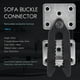 thumbnail image 3 of 2 piezas de conector de muebles seccionales para sofá, estilo a presión, color plateado y negro, 3 of 5