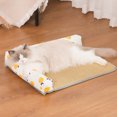 thumbnail image 4 of Cama para perros con alfombrilla autoenfriante para perros medianos y pequeños, sofá cama duradero para perros y gatos, cama para cachorros de ratán fresca y acogedora para dormir, camas para gatos, 4 of 6
