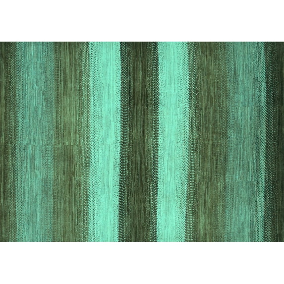 Ahgly Company Indoor Rectangle Abstract Turquoise Blue Contemporary Area Rugs, 2' x 4'